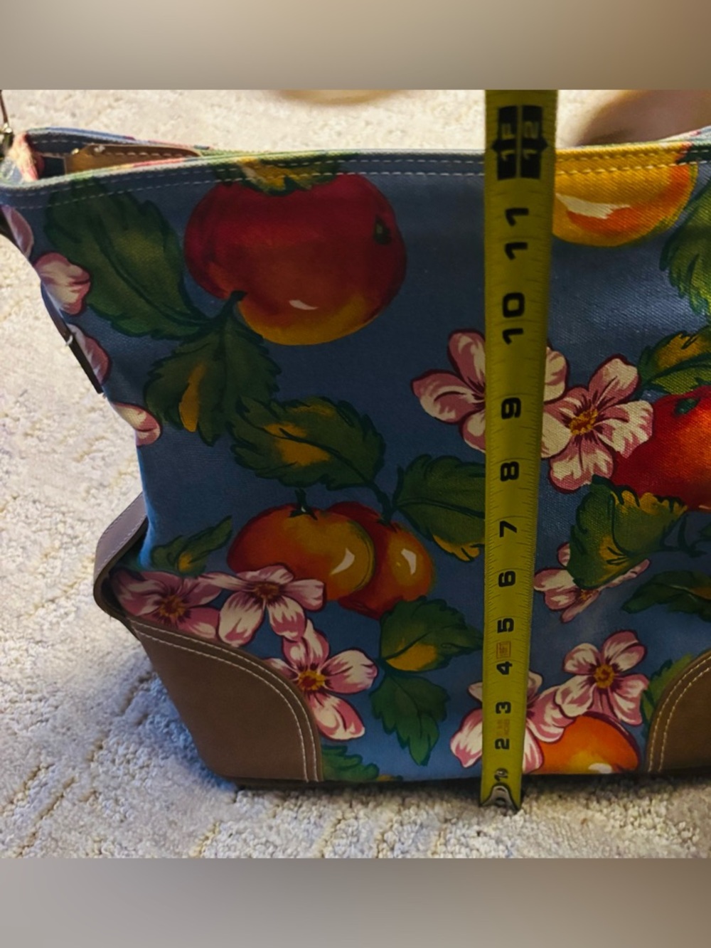 Vintage Liz Claiborne Fruit-Themed Canvas Purse - Picture 14 of 15